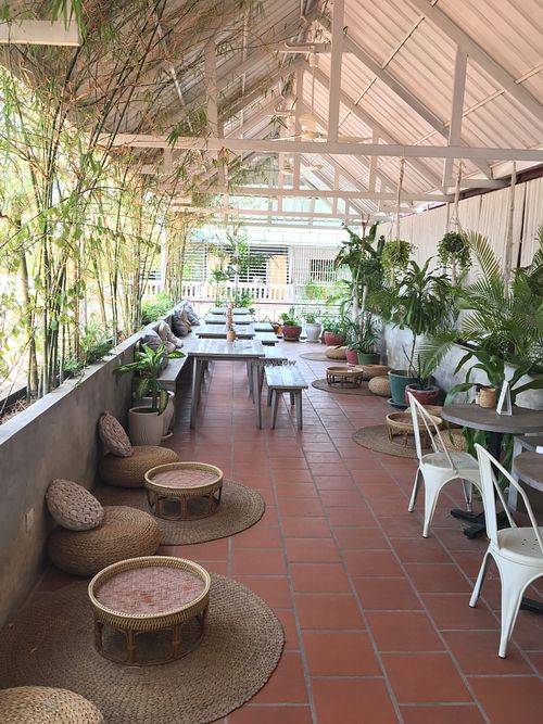 Upstairs oasis at Vibe Cafe in Phnom Penh