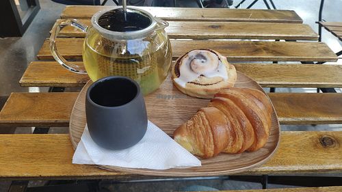 Croissant, Cinnamon Roll and Genmaicha at VG Pâtisserie in Paris