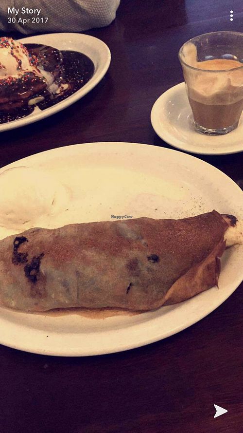 Vegan chocolate plant cake  at The Pancake Parlour in Malvern East