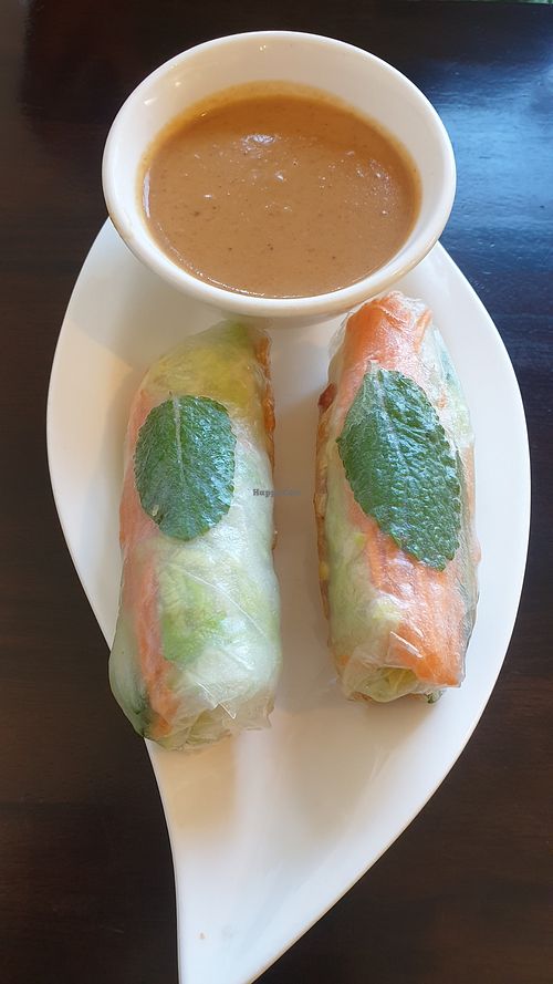 Sommerrollen mit Erdnusssoße at Peace Food in Essen