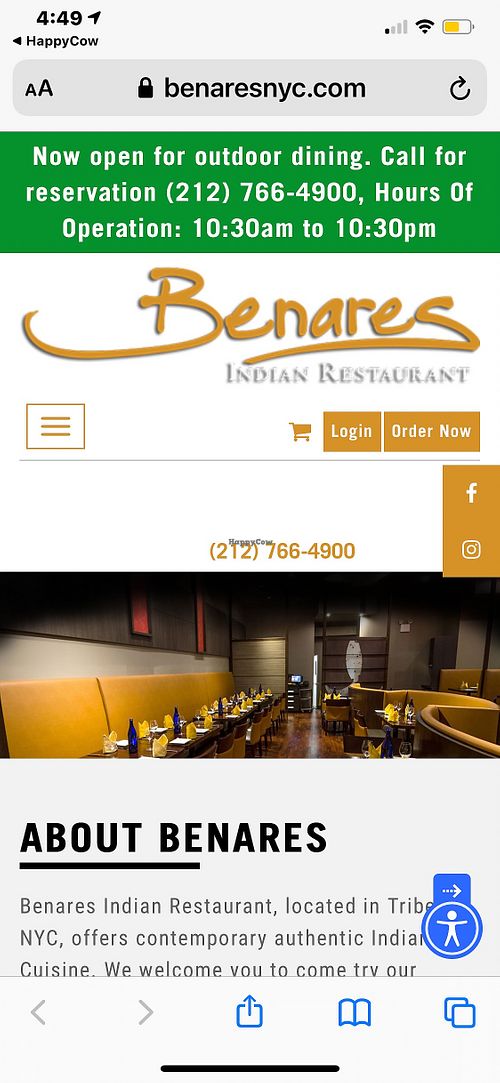 It’s not closed!  at Benares in New York City