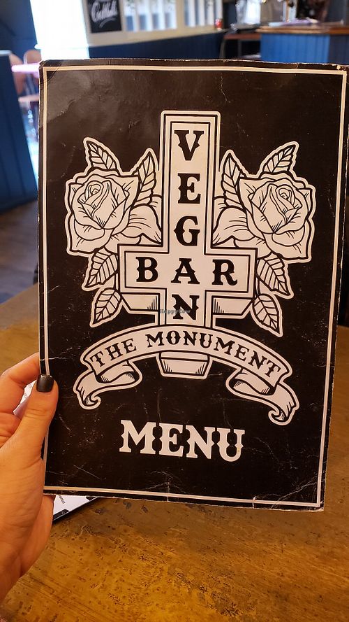 Menu front at The Monument in Canterbury