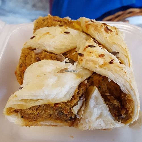 home made vegan chickpea roll (includes Viololife smoked cheese) at Caffi Glandwr Cafe in Beddgelert