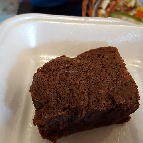 lush homemade vegan chocolate brownie at Caffi Glandwr Cafe in Beddgelert
