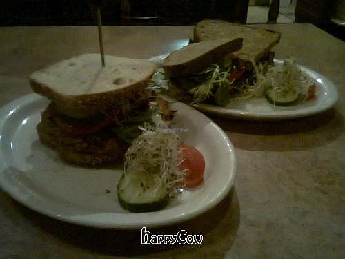 Vegan Burger and Pâté Sandwichs at L'Escalier in Montreal