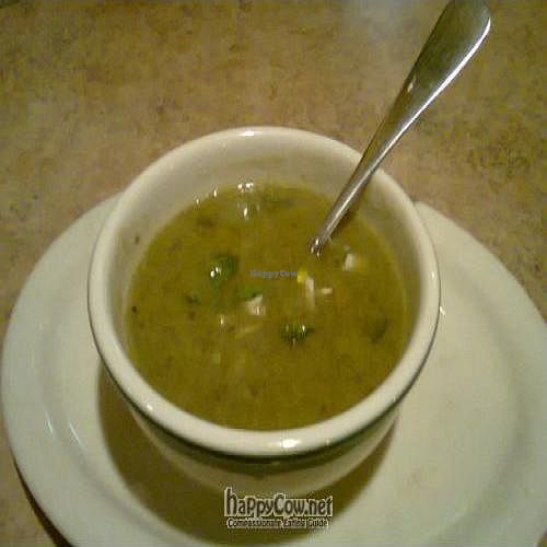 Spinach soup at L'Escalier in Montreal