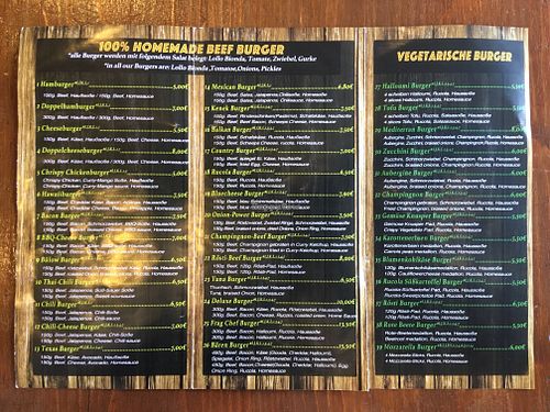 Menu on 24.04.19 at Bärlin Burger in Berlin