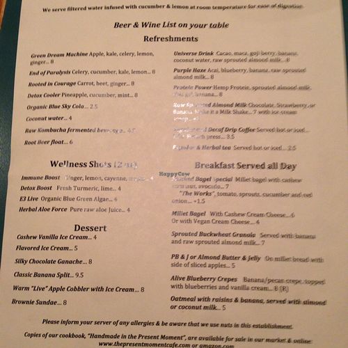 menu - back - 3-28-16 at The Present Moment Cafe and Market in St Augustine
