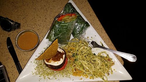 The 3 dish sampler.  It was incredible and I could only finish half.  Highly recommended. at The Present Moment Cafe and Market in St Augustine