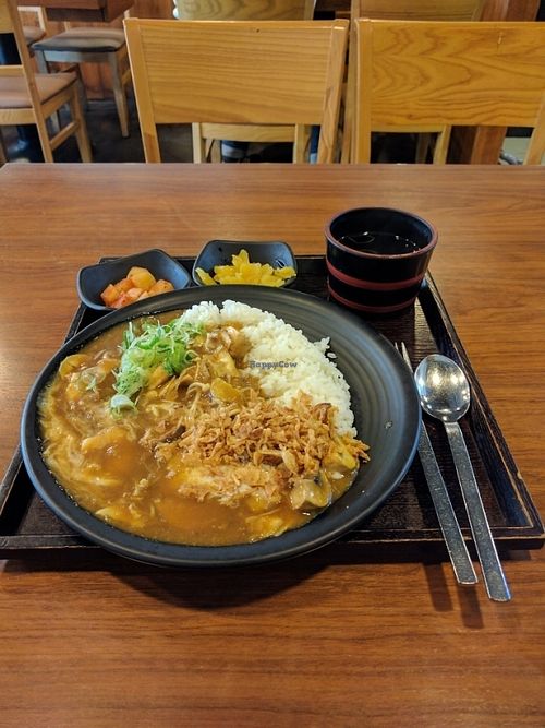 Mushroom coconut cream curry rice at Kore Curry - 고레 카레 in Seoul