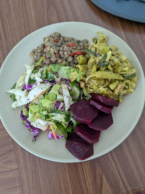 4 portions from the buffet at La Casa Vegetariana in Panama City
