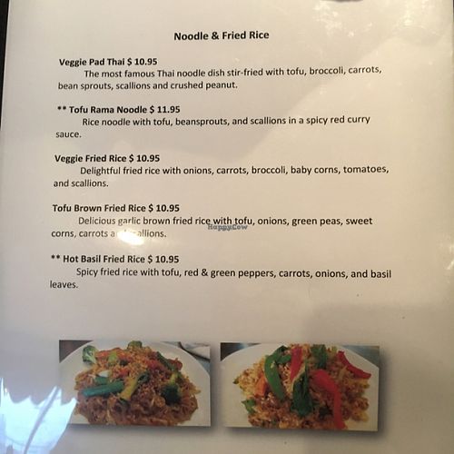 Noodles & Fried Rice from the Vegan Menu at Siam Square in Middletown