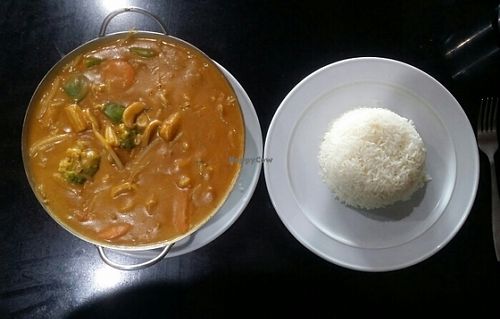 vegie curry with rice at Woka Woka in Sunnybank