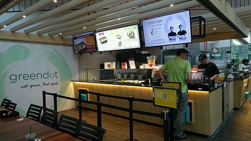 ordering counter at Greendot - Mapletree Business City in West Singapore