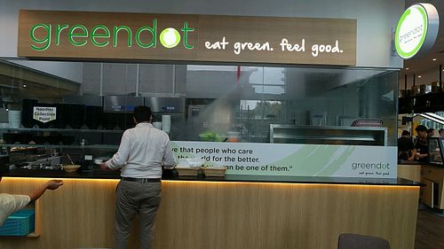 food collection counter  at Greendot - Mapletree Business City in West Singapore
