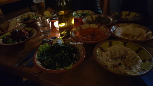 Delicious sharing menu, with vegan and non-vegan options. Very friendly staff! at Daily Syrien in Paris