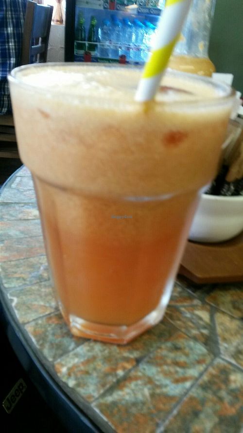 Orange and acerola juice at Cacau Brazilian Patisserie in Redcar