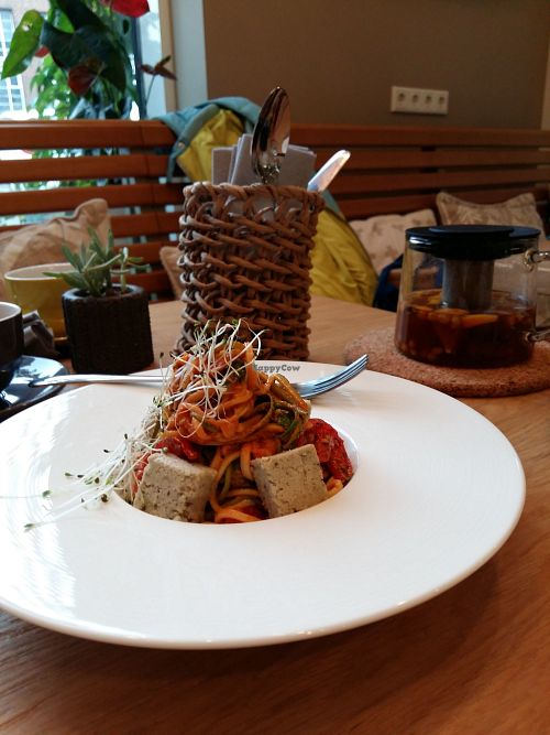 Raw pasta at Vkus & Cvet in Moscow