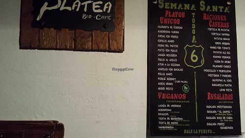 Menu at Platea de Almagro in Almagro