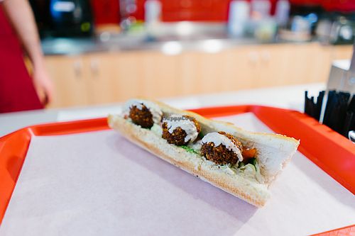The falafels may also be served with pita bread at Vkusove in Sofia