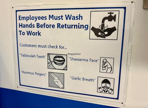 Funny Bathroom Sign at Hovan Mediterranean in Atlanta