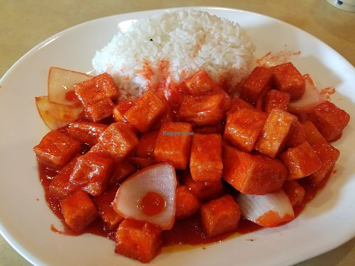 sweet and sour tofu! :)  at Happy Teriyaki 4 in Tacoma