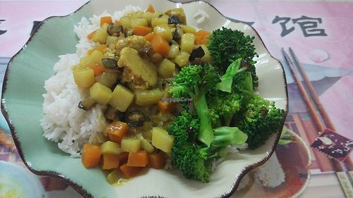 Curry rice with vegetables at Yuan Wei Su Guan in Fuzhou