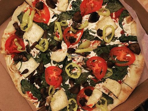 Haley’s Comet Vegan Pizza at Nags Head Pizza Company in Nags Head