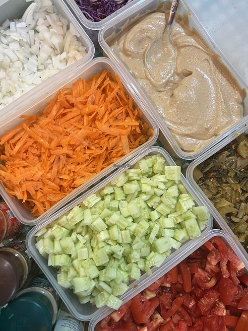 Toppings  at Queen Falafel in Pai