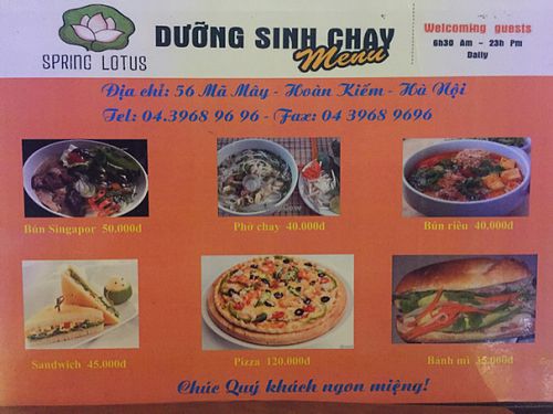 New Menu at Spring Lotus - Duong Sinh Chay in Hanoi