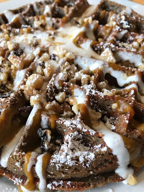 Pumpkin cheesecake waffle  at Off The Griddle - Southeast in Portland