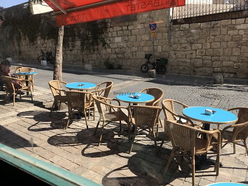 Outside at Cafe Bastet in Jerusalem