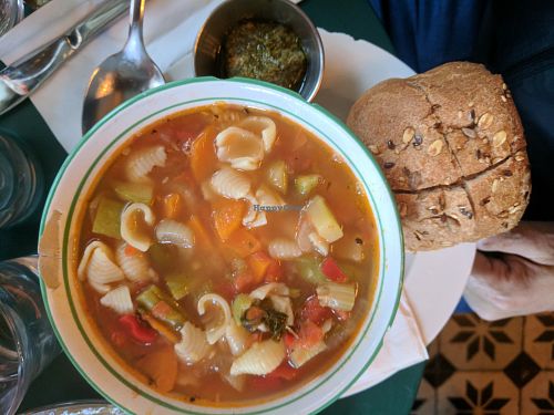 Minestrone soup at Cafe Bastet in Jerusalem