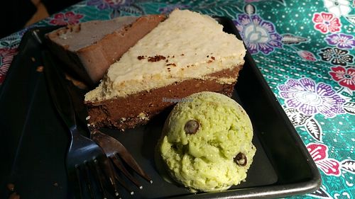 Raw cake and ice cream  at Garden Cafe at Yoga Tree in Chiang Mai