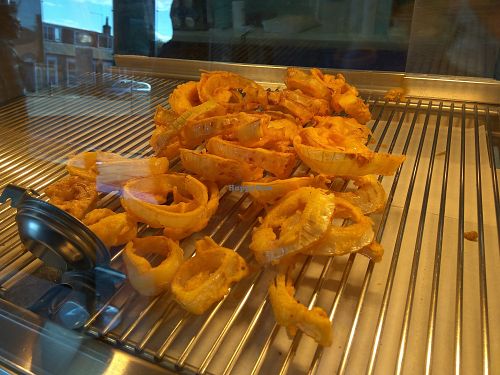 Onion rings at Land and Sea Fish and Chip Shop in Polmont