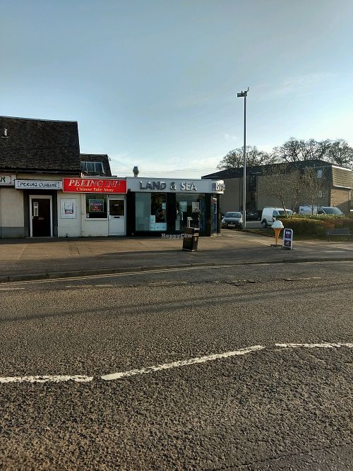 over the road at Land and Sea Fish and Chip Shop in Polmont