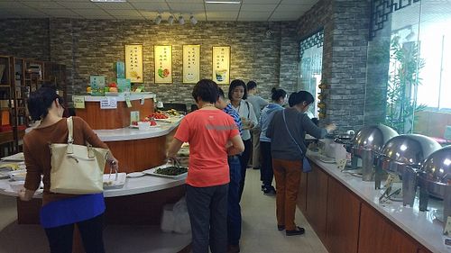 Buffet area at PuTiShu Banyan Tree in Zhangzhou