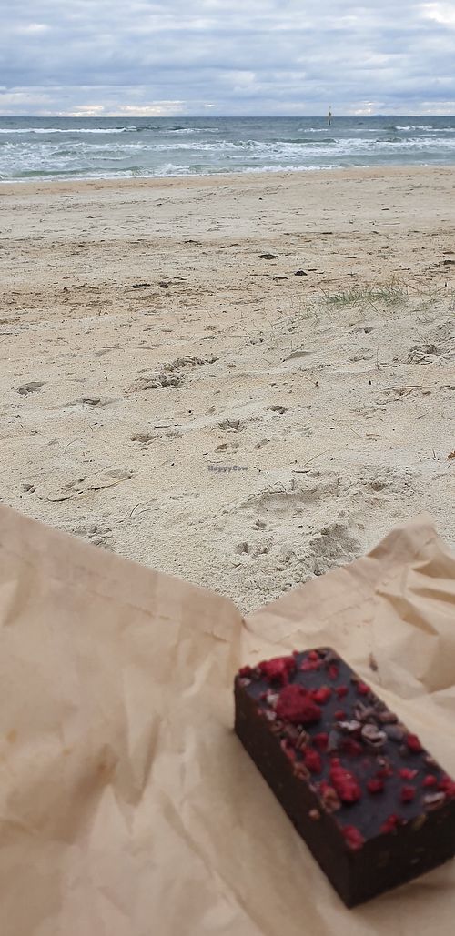 Chocolate slice, and short walk to the beach from Cafe at Two Feet First in Chelsea