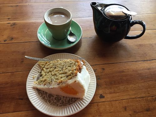 Citrus Cake & Chai: $11 (cake = $6) at Friends of the Earth Cafe in Collingwood