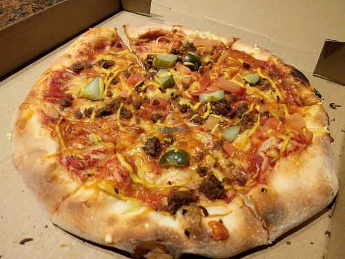 Hamburger Pizza at Ian's Pizza in Seattle