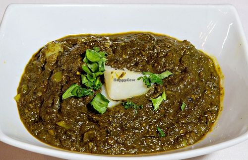Allo Saag ( Spinach Potatoes curried) at Rajput Indian Cuisine in Norfolk