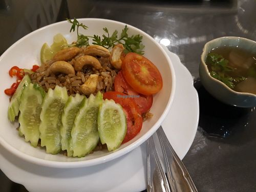 Fried rice and cashews (called olives in menu) at Love Forest in Chiang Mai