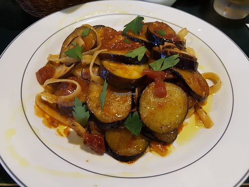 Pasta with eggplant (no cheese) at Jenny's Bread in Seogwipo