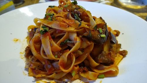 Fettuccine pasta with aubergine at ASK Italian in Scarborough