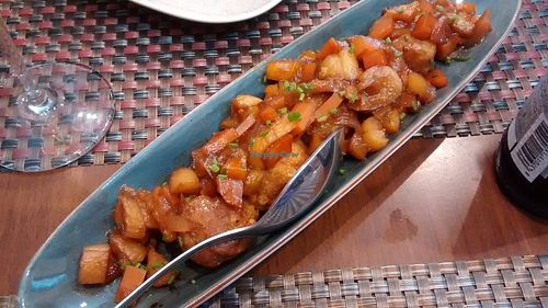Rice/Red Lentill Balls w/Sweet Sauce at Lluvia in Alicante