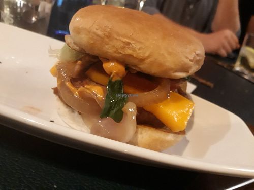 Beyond meat burger at Lluvia in Alicante