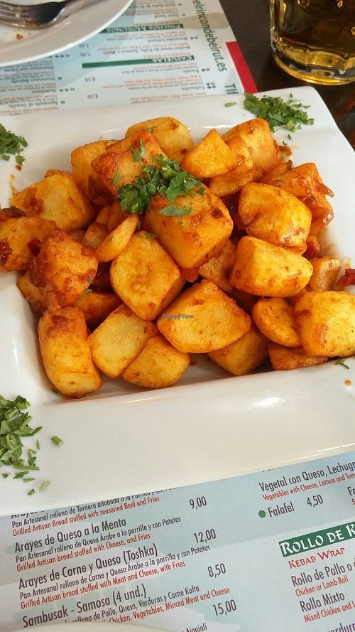 Spicy potatoes at El Rincon de Beirut in Sevilla