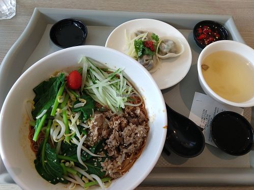 Mock meat bún at Simple Lifestyle Healthy Vegetarian Cafe in Central Singapore