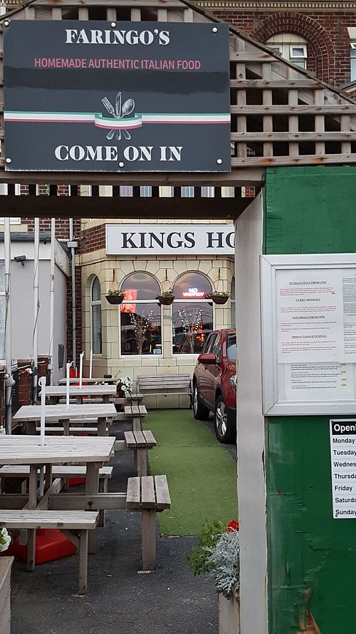 Outside at Faringo's in Blackpool