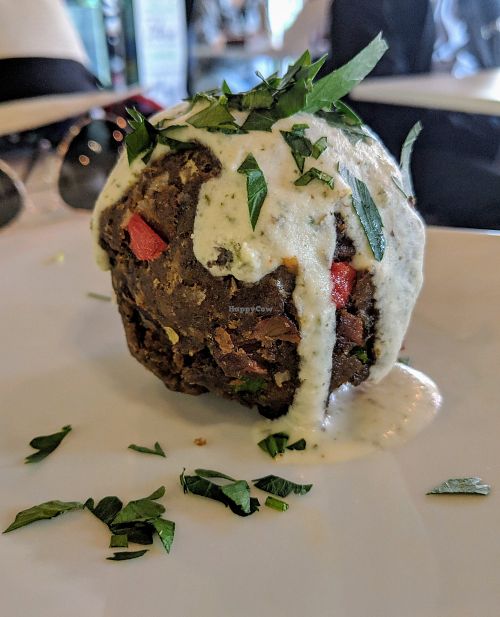 Vegan Bolón at Dulce Albahaca Deli Restaurant in Quito